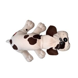 Vintage Pound Puppies Plush Dog White/Cream Brown Spots Floppy Stuffed full size